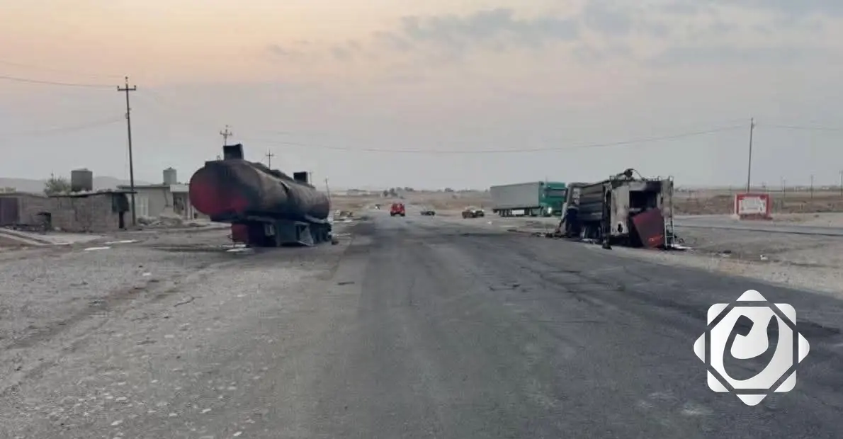 إخماد حريق في صهريج وقود في تلعفر ووقوع إصابات