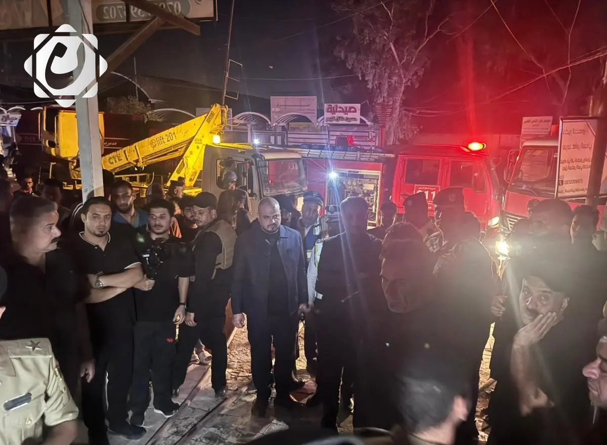 الدفاع المدني يخمد حريقاً في مجمع طبي بالنجف الأشرف