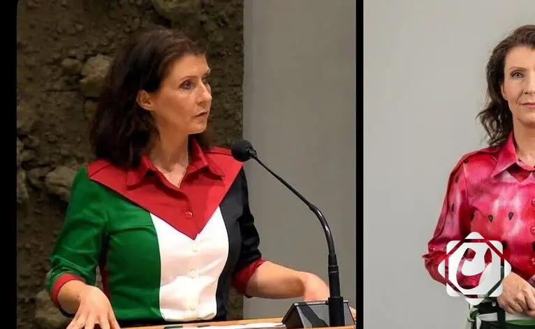 نائبة هولندية تغادر البرلمان بعد ارتدائها ألوان العلم الفلسطيني