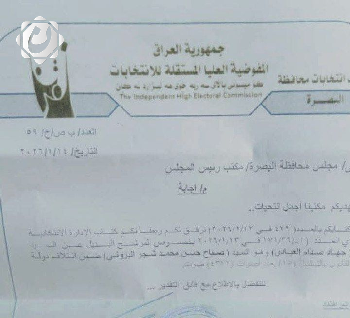 اختيار صباح البزوني بديلاً عن جهاد العبادي في مجلس محافظة البصرة